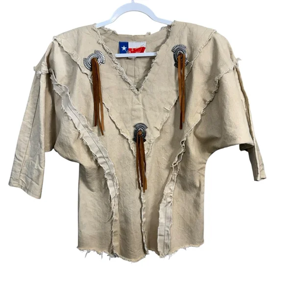 Vintage Liz E Parker Co Parker Western Fringe Top Medium Made in USA - Picture 1 of 12
